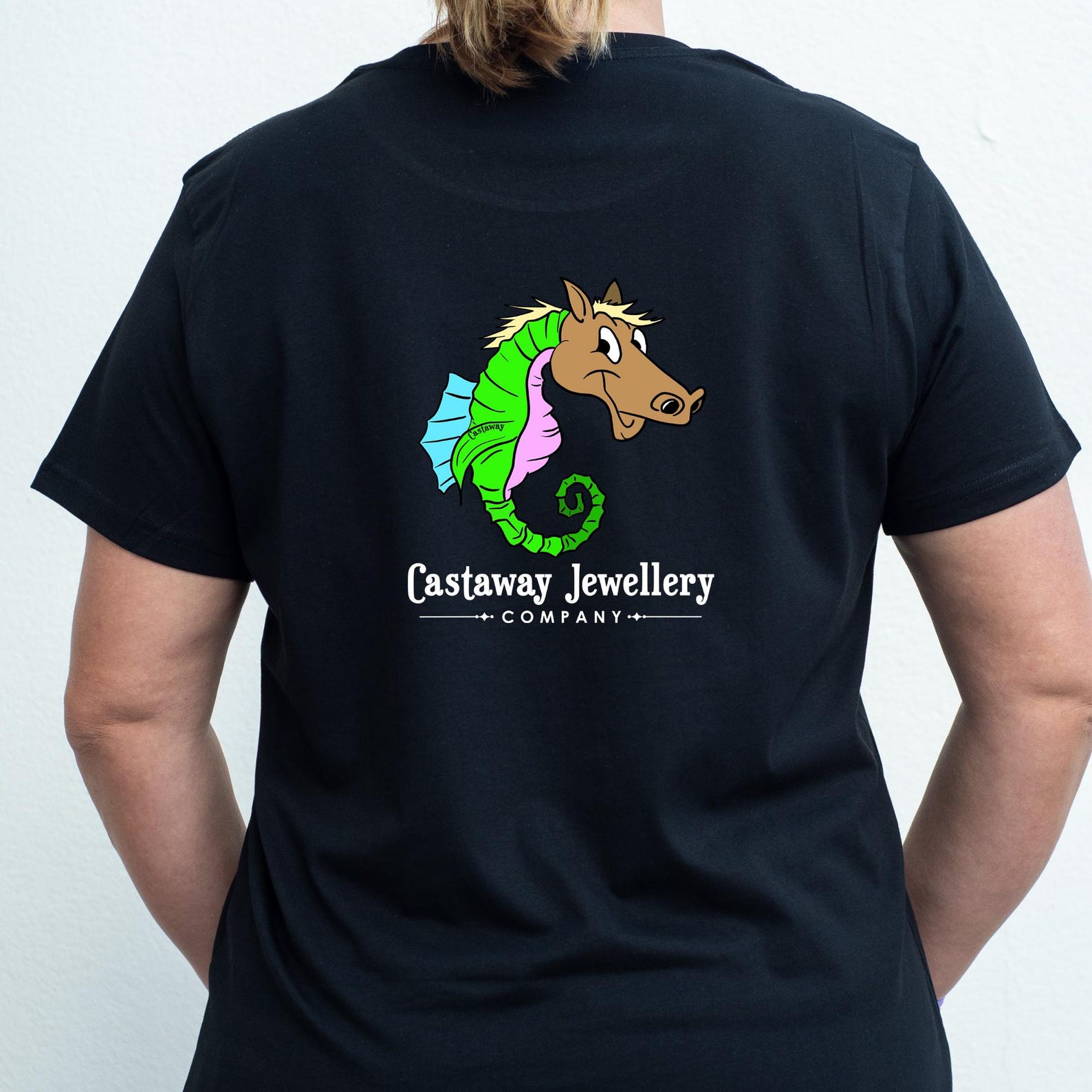 Ladies Sea- Horse Tee Shirt Black - Sea - Horse Tee Shirt 3XL