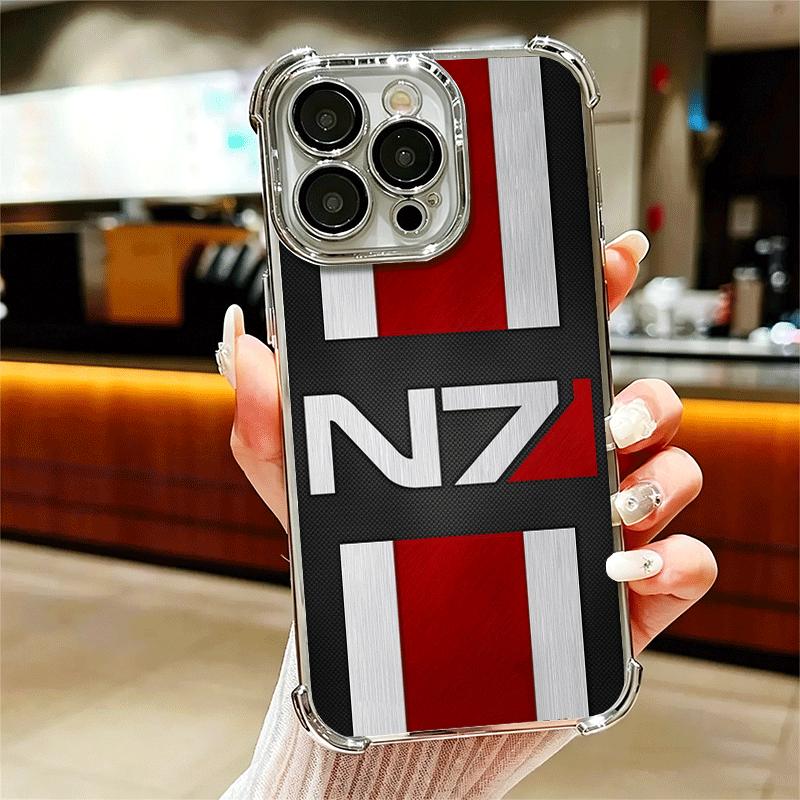 N7 Mass Effect Soft Phone Case For iPhone 15 16 17 Air 14 Pro Max 16E Plus 13 12 Mini Plating Anti-Fall Fundas