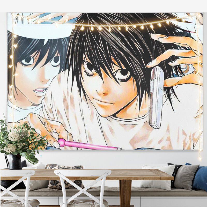 Neues japanisches Anime Death Note Druck Wandteppich Wandbehang Poster Schlafzimmer Hintergrund Wandkunst Heimdekoration