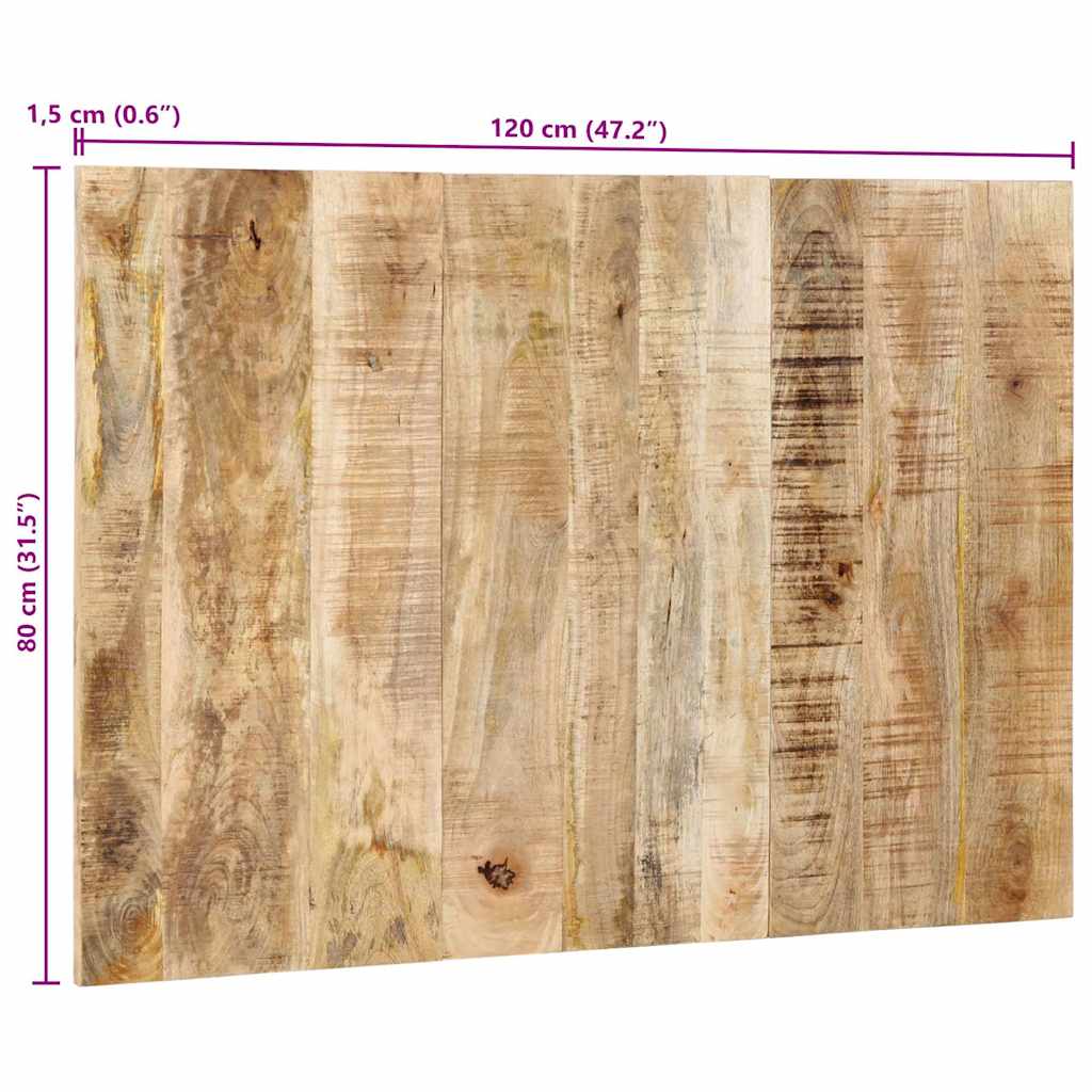 Headboard 120 cm Solid Raw Mango Wood