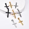 Classic Stainless Steel Cross Pendant Necklace for Women Men Basic Religious Faith Prayer Charms Chain Amulet Metal Jewelry Gift