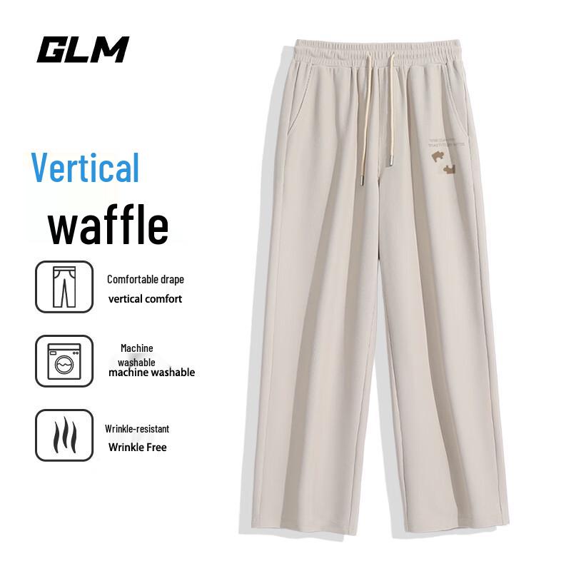 

GLM Men s Waffle Knit Wide-Leg Trousers 2XL