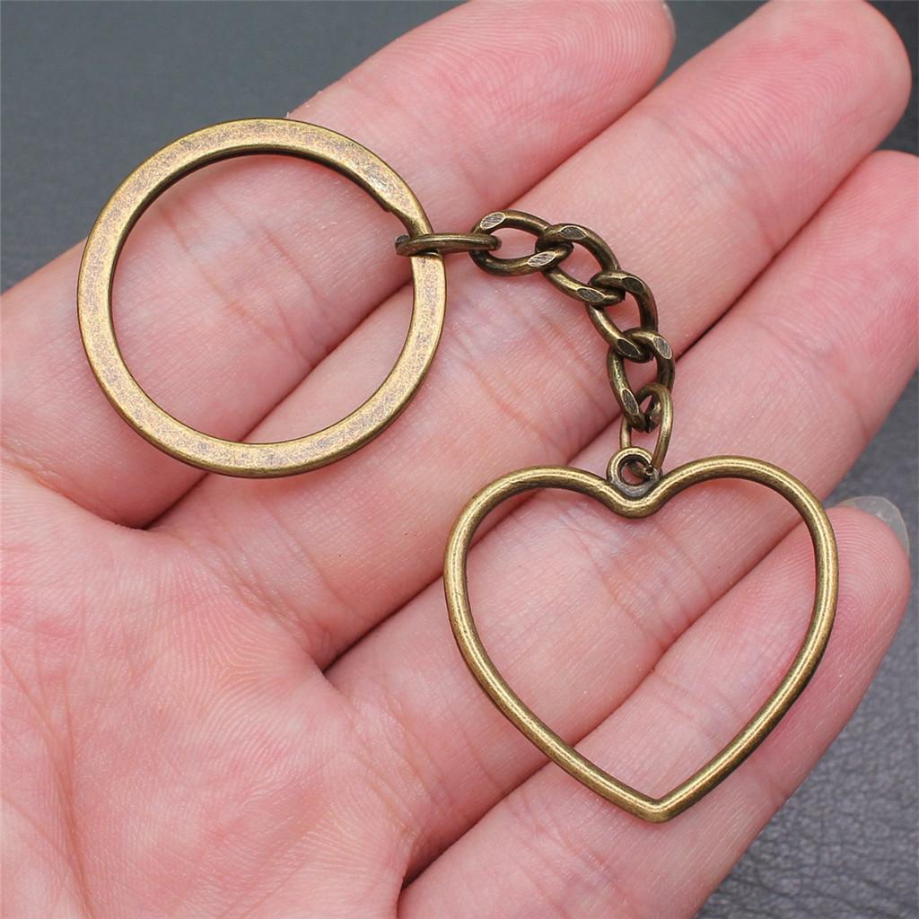 28mm Key Ring Couple Heart Love Minimalist Jewelry Components QY016