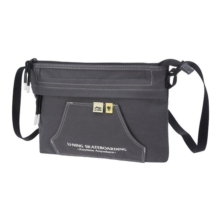 

Новая тканевая сумка через плечо коллаборации LiNing и Steven Harrington, мужская, темно-серая, ABDR608-1 31.0*4.1*22.1CM