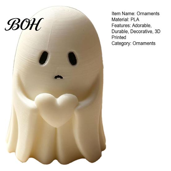 Durable Pla Figurine Halloween Ghost Figurine, 3D Printed Cute Rock Statue, Whimsical Desk Decor Funny Coffee Table Centerpieces Shelf Mantel