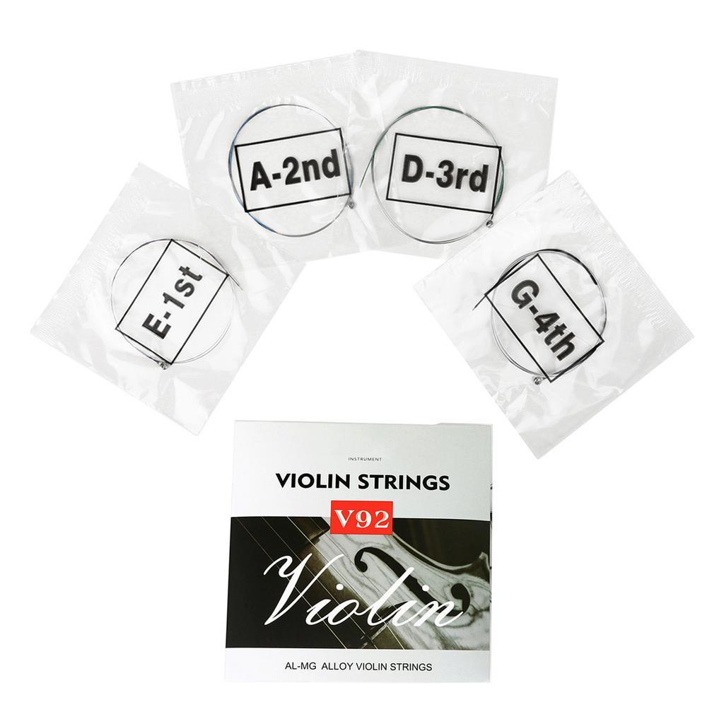 Violin Strings Replacement Full Set with Steel Core Nickel Plated Ball End Nickel Chromium Wound Musical Instrument Part