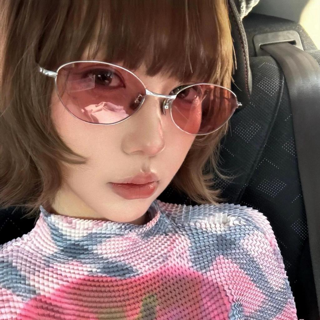 New Spice Girl retro cat eye sunglasses women's YK millennial old money wind European and American anti-ultraviolet sunglasses