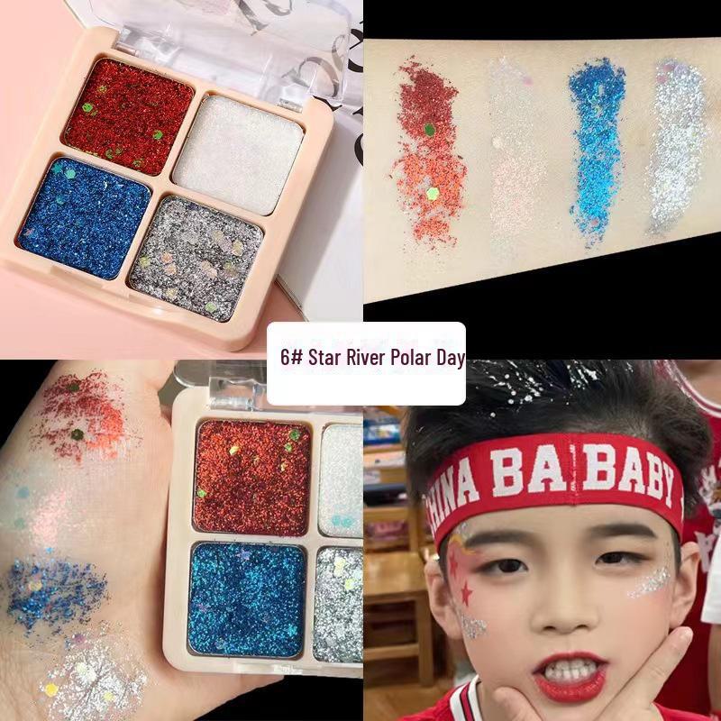 Super Shiny Crystal Eye Makeup: Four-Color Sequin Glitter Eyeshadow Gel for Shows