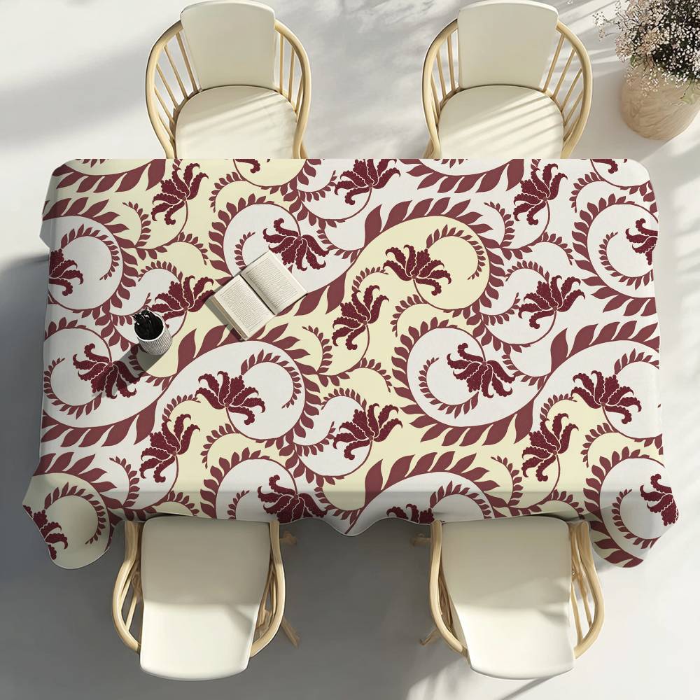 Floral Ornament Pattern Table Cloth Party Decor Dining Room Home Kitchen Patios Waterproof Stain-Proof Table Cloth