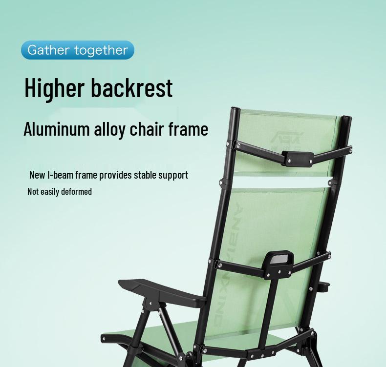 European Style Portable Reclining Fishing Chair - Double Folding, All-Terrain, Ideal for Raft and Wild Fishing