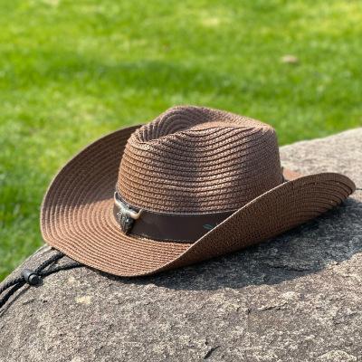 Big Brim Straw Hat Women's Outdoor Sunscreen Sunshade Beach Hat Western Cowboy Hat Men's Mountaineering Travel Tibetan Hat Wide Brim
