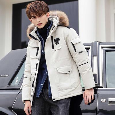 Winter Jacket Men Parkas Thicken Warm Coat Mens Fur Hooded Jacket Solid Color Parka Coat Male Outwear