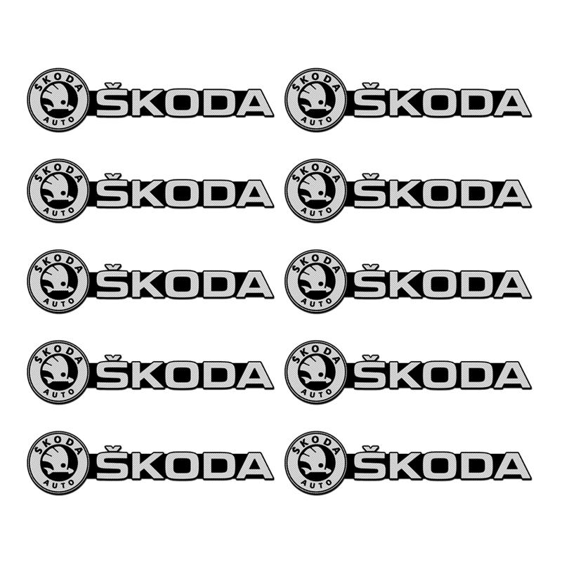 NADH5 Valve Stems & Caps Metal Emblem Auto Decor Decals Reflective For SKODA Superb Karoq YETI FABIA Octavia Kodiaq
