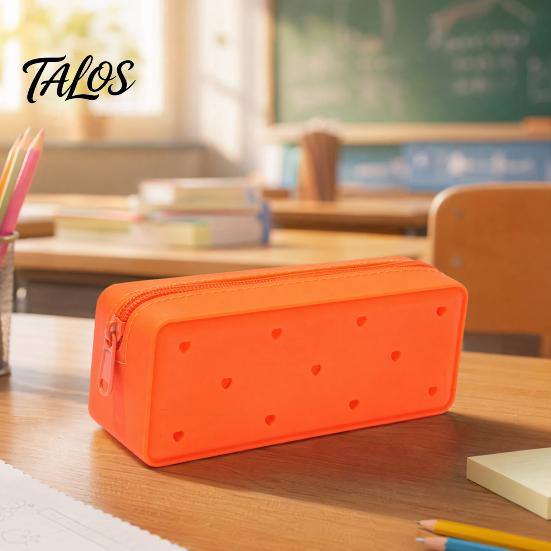 Silicone Stationery Bag Pencil Case, Cute Heart Star Shape Large Pouch, Capacity Pouch Soft Pen for Students, School Organizer Case
