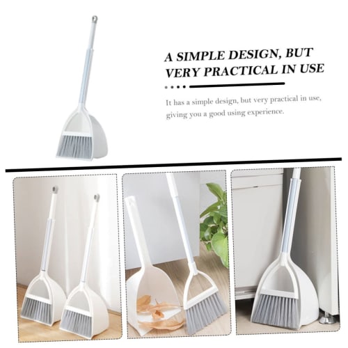 BRIGHTFUFU Kids' Broom and Dustpan Set, Plastic Cleaning Toy for Toddlers, Pretend Play, Household Cleaning Tools for Kids, 1 Set