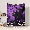 1pc Halloween Cat Blanket - Lightweight Flannel Fleece with Digital Printing, Soft Warm for Sofa, Travel, Camping, Office yy251018312