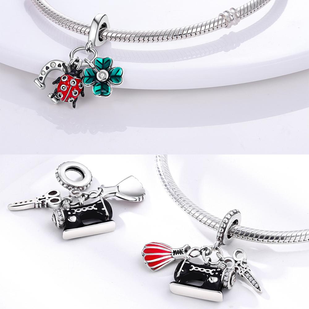 Copper Plated Charms For Woman Beads Fit Original Bracelet Making Dangle Charm Fashion Jewelry Pendants