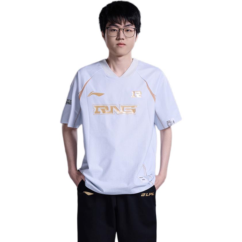 Li Ning E-Sports Series Potlač loga Voľný strih Krátke rukávy Unisex Vrchné diely Illusion-Blue ATSU709-1