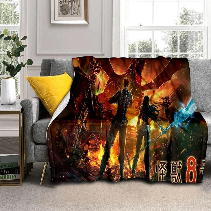 3D Kaiju No.8 Anime Cartoon Soft Flannel Blanket for Bed Bedroom Sofa Picnic,Throw Blanket for Cover Office Gift Kids