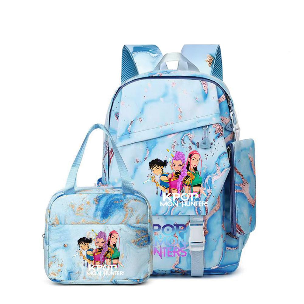 School Season Three-Piece Backpack Wind Academy Style High School Students Schoolbag Lightweight Backpack