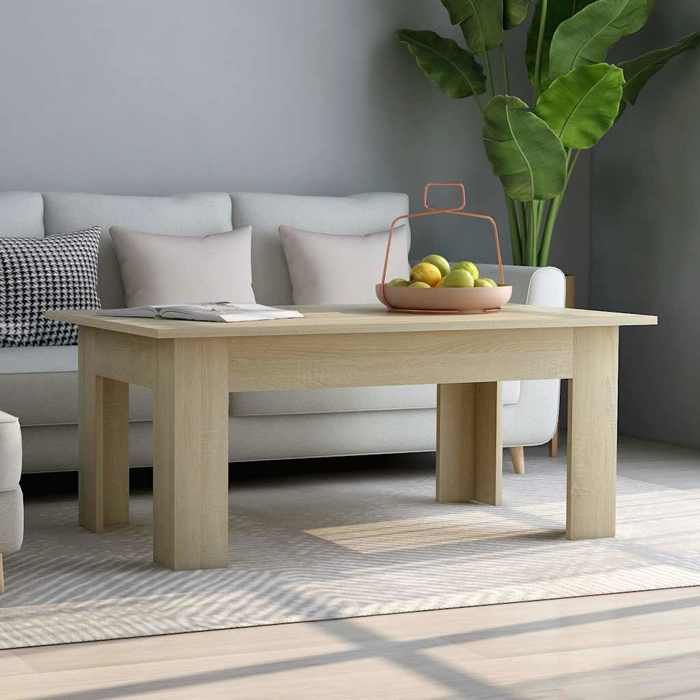 Table basse - vidaXL - Chêne sonoma - 100x60x42 cm - Bois d’ingénierie - Rectangulaire