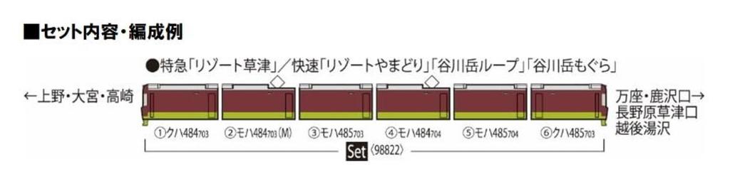 TOMIX N-Spur JR Baureihe 485 700 Resort Yamadori Set 98822 Modellbahn Zug