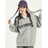 Women's Oversized Retro Polo Collar Raglan Sleeve Sweatshirt - Spring/Autumn Trend