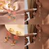 Trendsetting Irregular Natural Stone Flower Tassel Earrings For Women