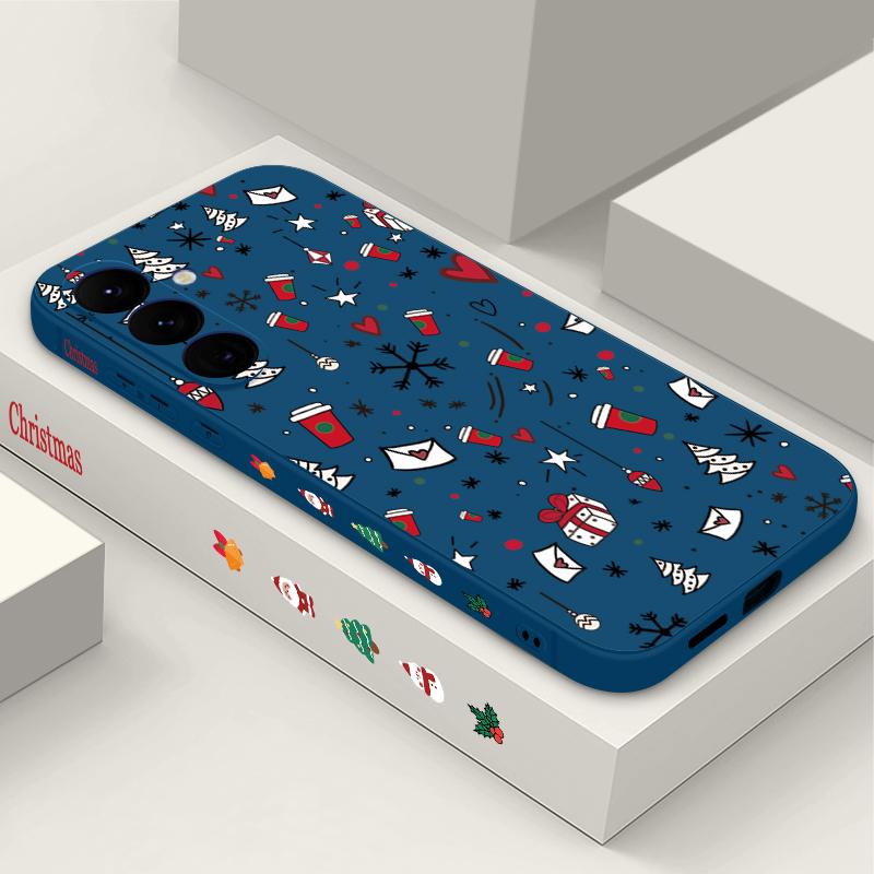Christmas Gifts Pattern Case For Samsung Galaxy S25 Ultra S24 Plus S22 S23 S21 FE A15 A16 A17 A35 A36 A54 A55 A56 5G Funda Capa
