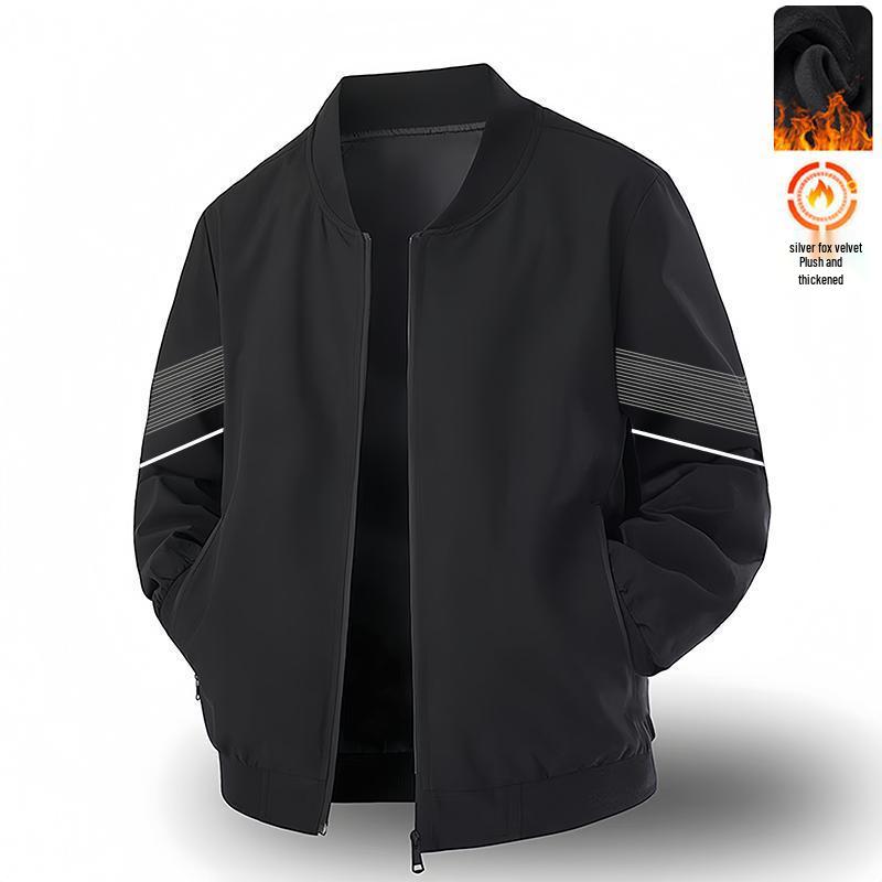 Męska bluza z kapturem na pluszowym podbiciu, z kołnierzem stojącym - Jesień/Zima, Przyjazna dla skóry, Codzienna, Wygodna, Modna.