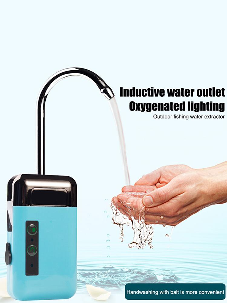 Oxygenation Air Pump Portable Fishing Oxygen Water Pump Intelligent Sensor Energy Saving LED Light for Outdoor Accessories