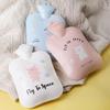 Borsa dell'acqua calda con impacco caldo, borsa per iniezione d'acqua carina a cartoni animati con copertura in peluche, borsa dell'acqua calda, regalo invernale per studenti