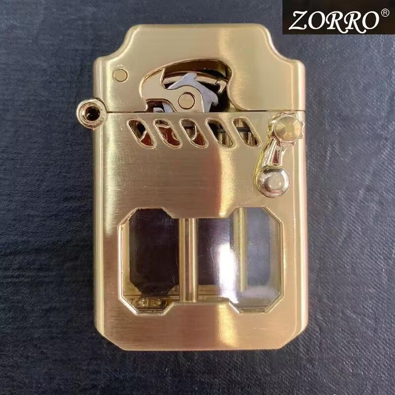 Zorro Cyber Mecha Kerosene Lighter with One-Key Ejection and Transparent Rocker Arm - Classic Gift for Men