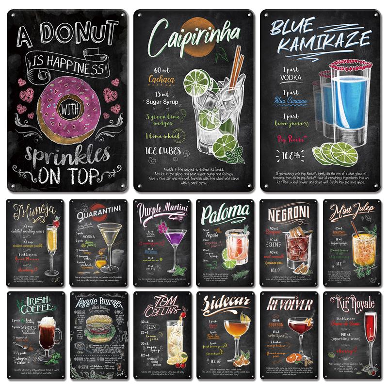 

Плакат с виски, старая модная металлическая пластина, жестяная вывеска, винтажная кухонная декорация для кофе-бара, шикарные наклейки на стену для коктейлей, домашний декор
