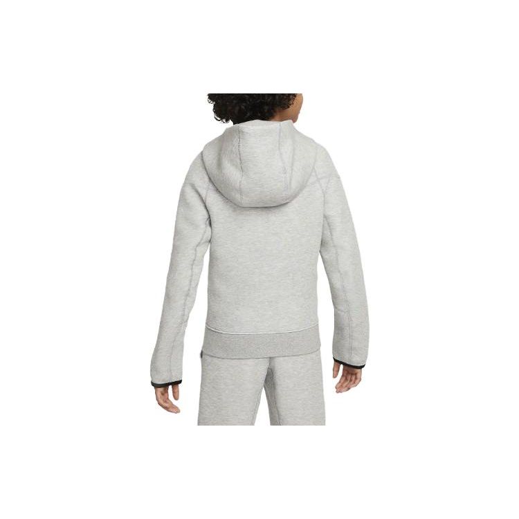 Nike Hanorac Sport Tech Fleece cu Fermoar și Imprimeu Logo pentru Copii, Gri Deschis FD3285063
