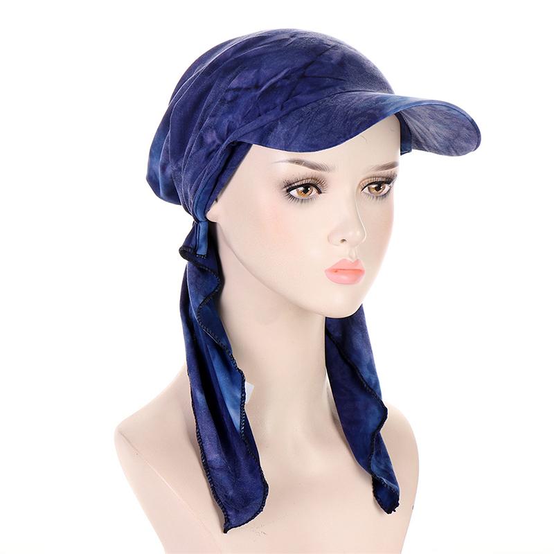 Trendige bedruckte muslimische Hijab-Kappen mit Schirm Damen Baseballkappe Kopfbedeckung Ramadan Damenmode Turban Haube