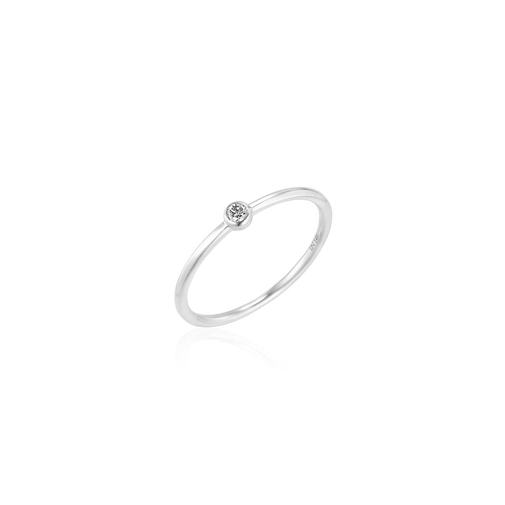 Lunne 14K Diamond Essential Bezel Ring (14K Gold) #Lcr09 (B Type)