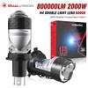 H4 LED Projector Lens Headlight Car Bulb 6000K Canbus High Low Beam Light Turbo High Power Mini Auto/Moto Lamp Mini Lens RHD LHD