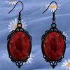 Gothic Crow on Skull Cross Earrings - Halloween Gift