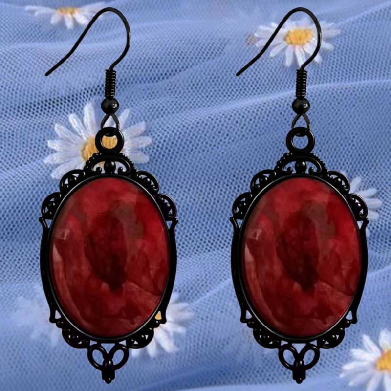 Gothic Crow on Skull Cross Earrings - Halloween Gift