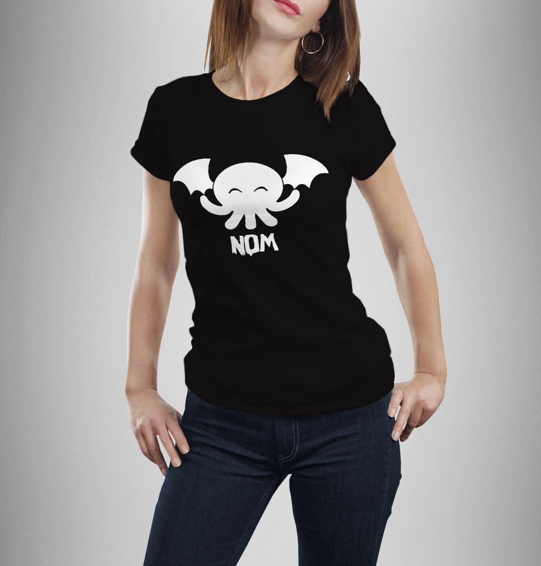 Call Of Cthulhu T Shirt Mens Womens Tees Top Cute Cthulhu NOM! M