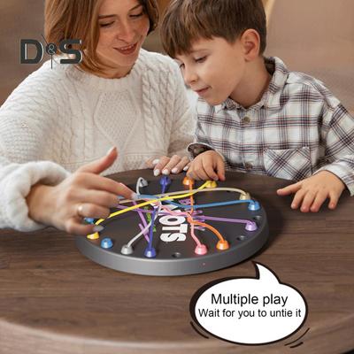 Gra logiczna dla dzieci do rozplątywania lin, nauka koncentracji, kształcenie logiczne, gra planszowa dla rodziców i dzieci, interaktywna, edukacyjna, kolorowa, elastyczna, lina, zabawka do rozplątywania