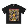 SpiderMan Wolverine Printed Short Sleeve American Drama Trend Brand Cotton Niche Crew Neck Mens Womens Loose TShirt