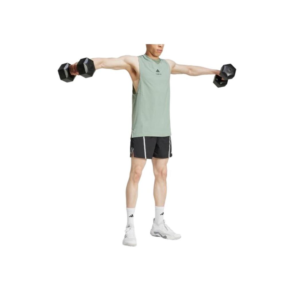 Adidas Les Mills Skin-Friendly Breathable Lightweight Comfortable Tank Top Men Tops Green JJ1437