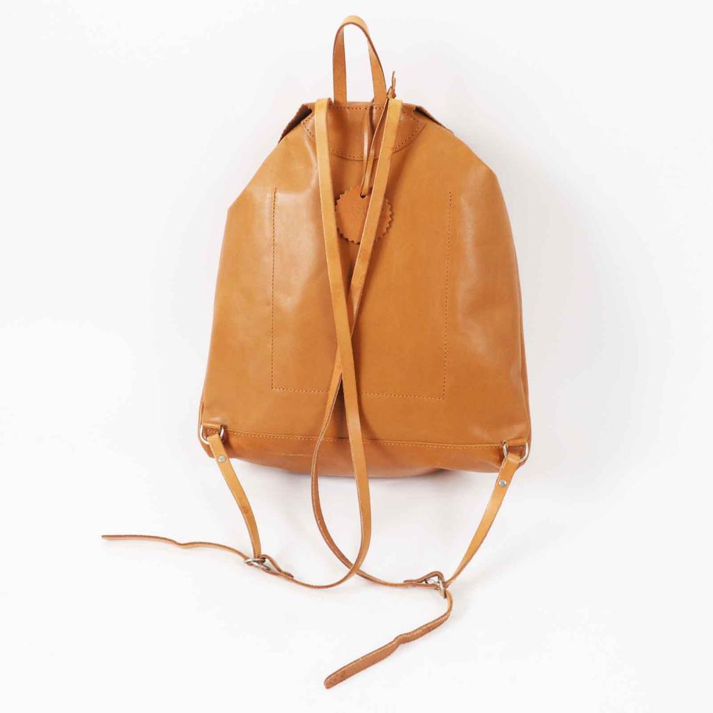 Great JACK GOMME Backpack · Daypack Logo embossed all leather Camel leather Women Used
