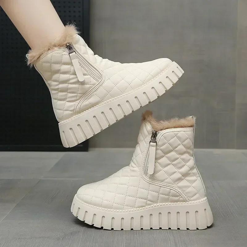 Women's Snow Boots Winter Plush Warm Comfortable Anti Slip Cotton Shoes Outdoor Fashion Trend Sports Casual Flats Botas Mujer