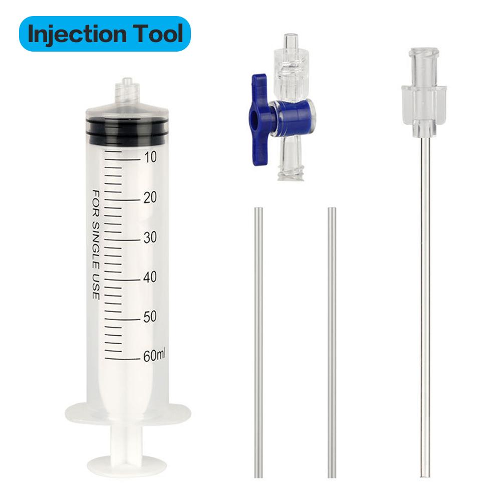 

Bike Tubeless Tire Liquid Injection Tool 60ML Syringe MTB Road Bicycle Tire Fluid Injection Tool Presta Valve Core Removal Tool
