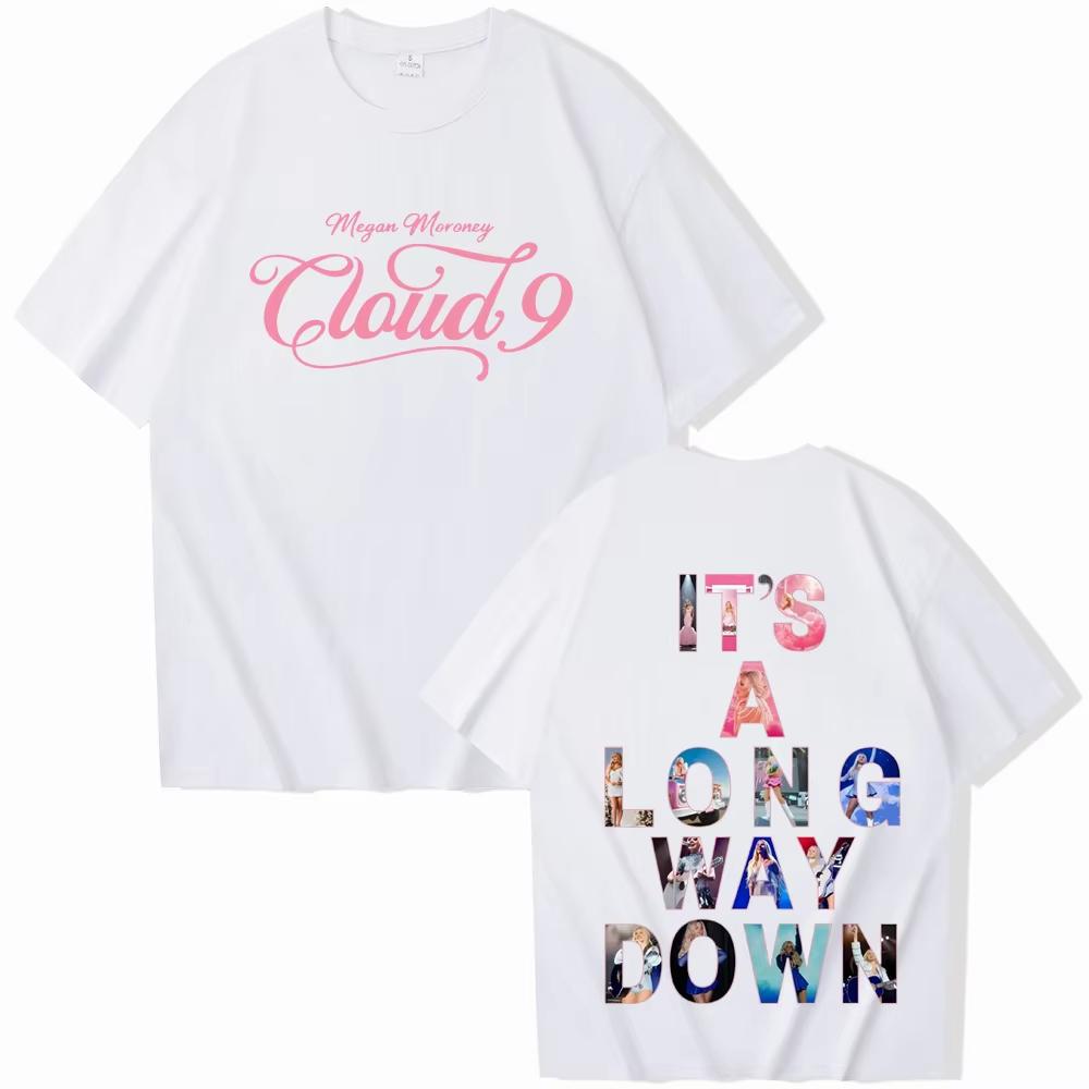 Megan Moroney Cloud 9 Tour Its A Long Way Down Tshirt Men Women Harajuku Short Sleeve Oneck Casual top Gift Springsummer new