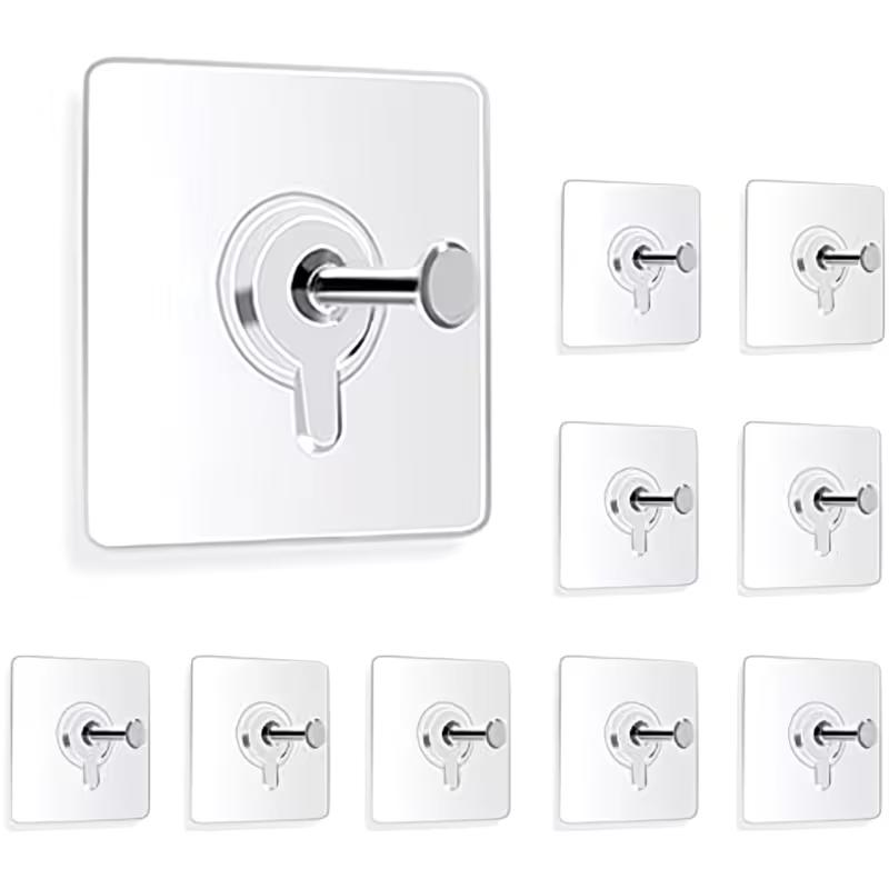 Heavy Duty Self Adhesive Wall Hooks No Drill Strong Load Bearing Hooks Multi Purpose Storage Hooks for Kitchen Bathroom Home Organization Set
