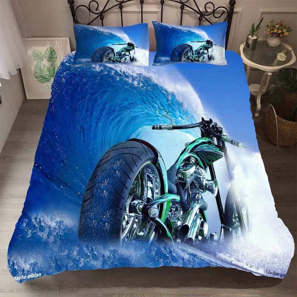 Handsome Red Motor Racing bedding set twin bed men 2-3 PCS Duvet Cover Sets Us Size Super Cool Comforter Bedding Sets For Boy